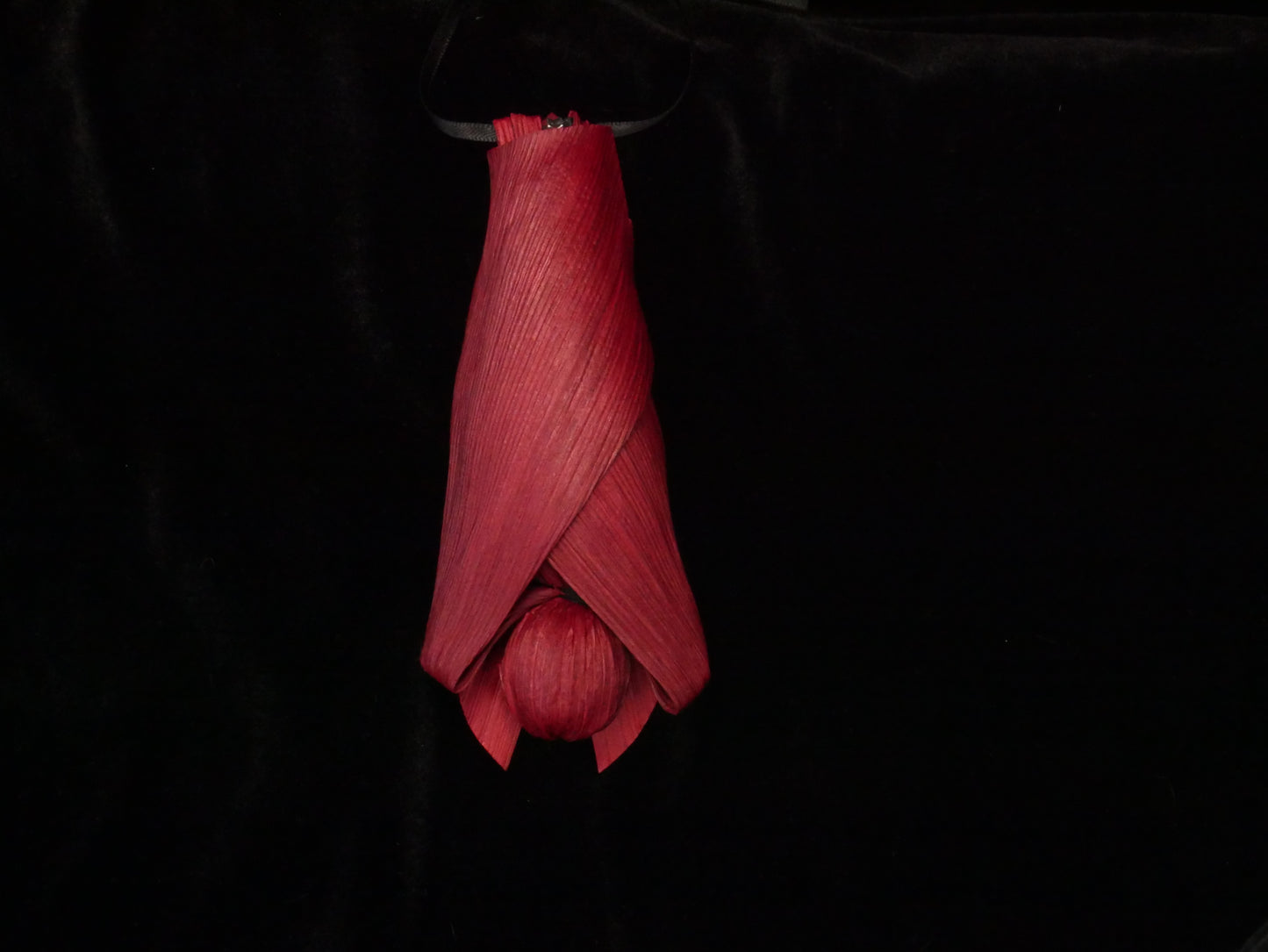 RED corn husk bat doll