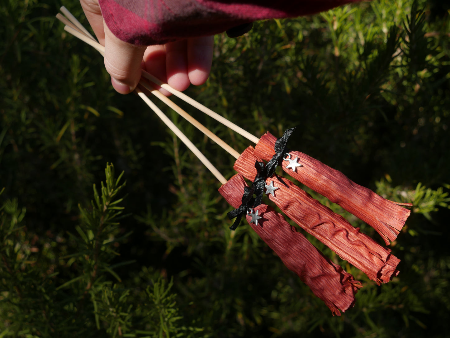 Orange Corn Husk Witch Broom