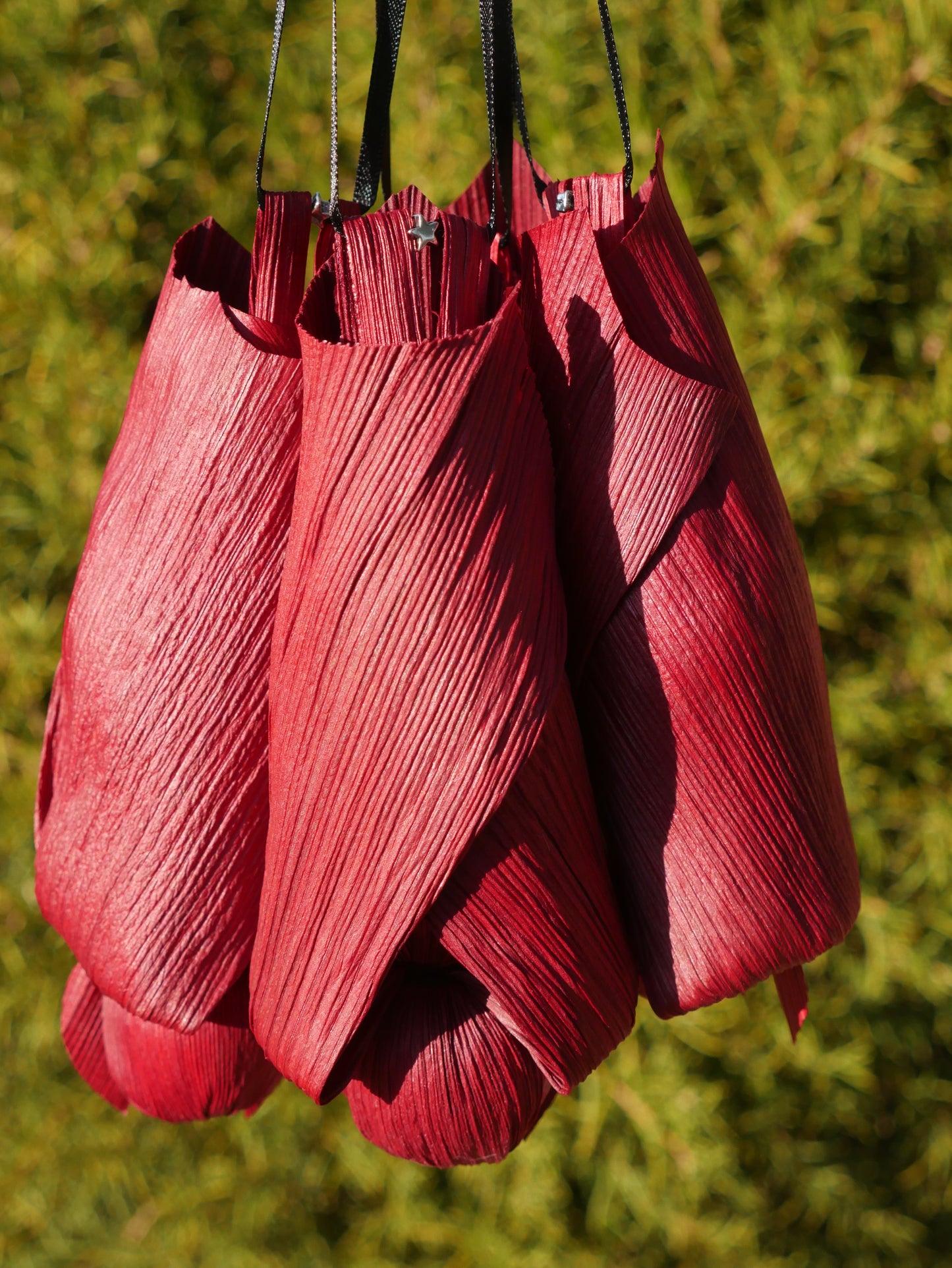 RED corn husk bat doll