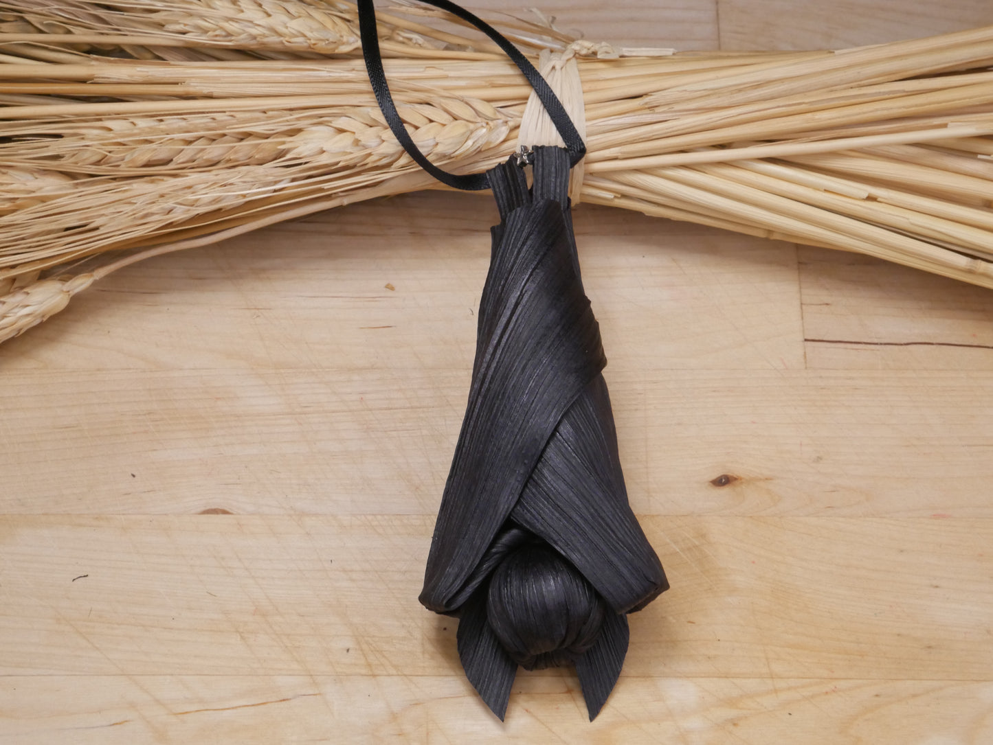 Black BABY corn husk bat doll