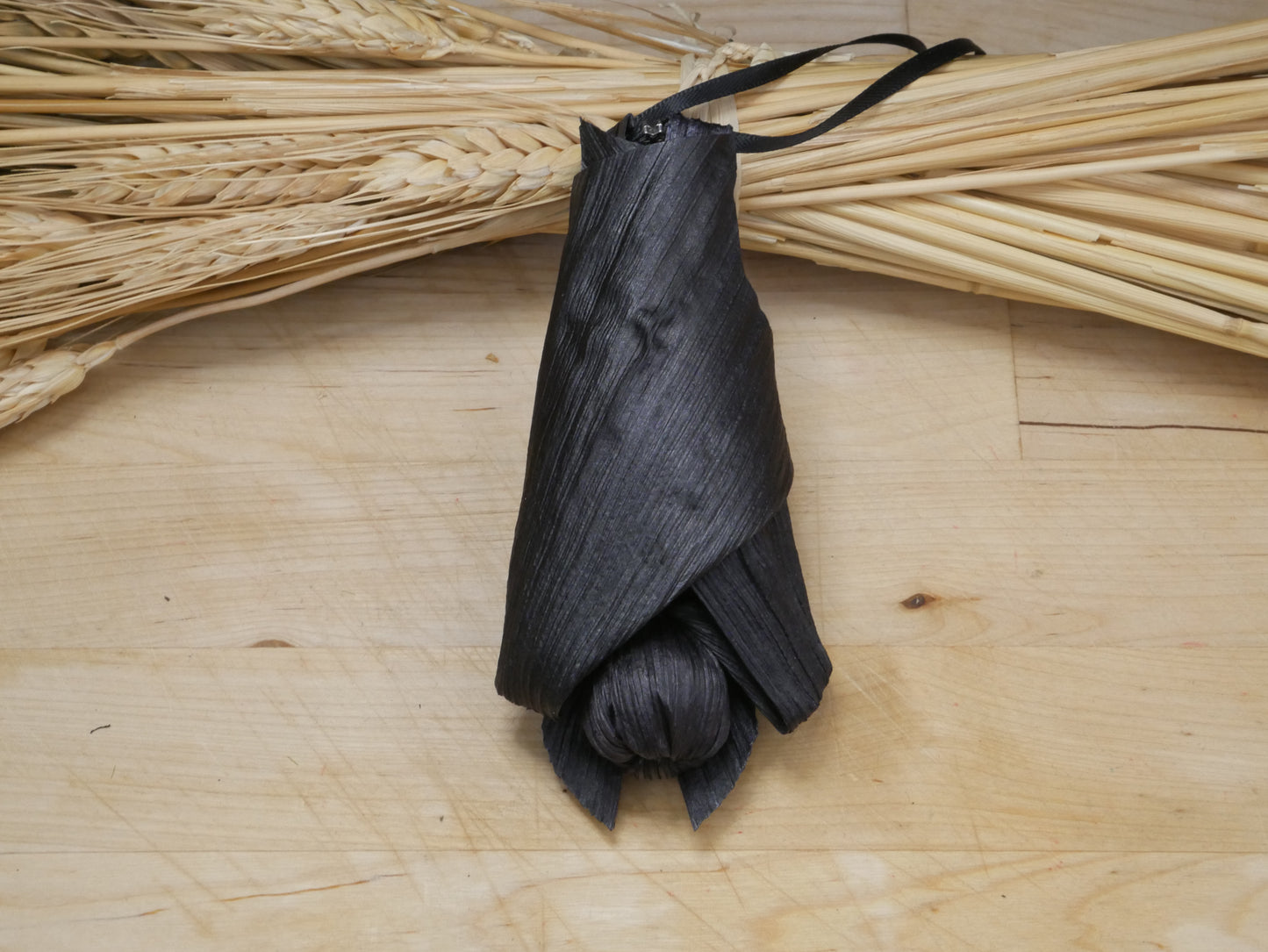 Black BABY corn husk bat doll