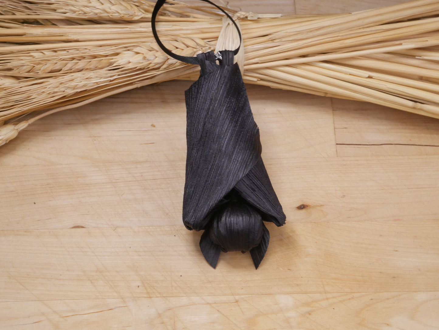 Black BABY corn husk bat doll