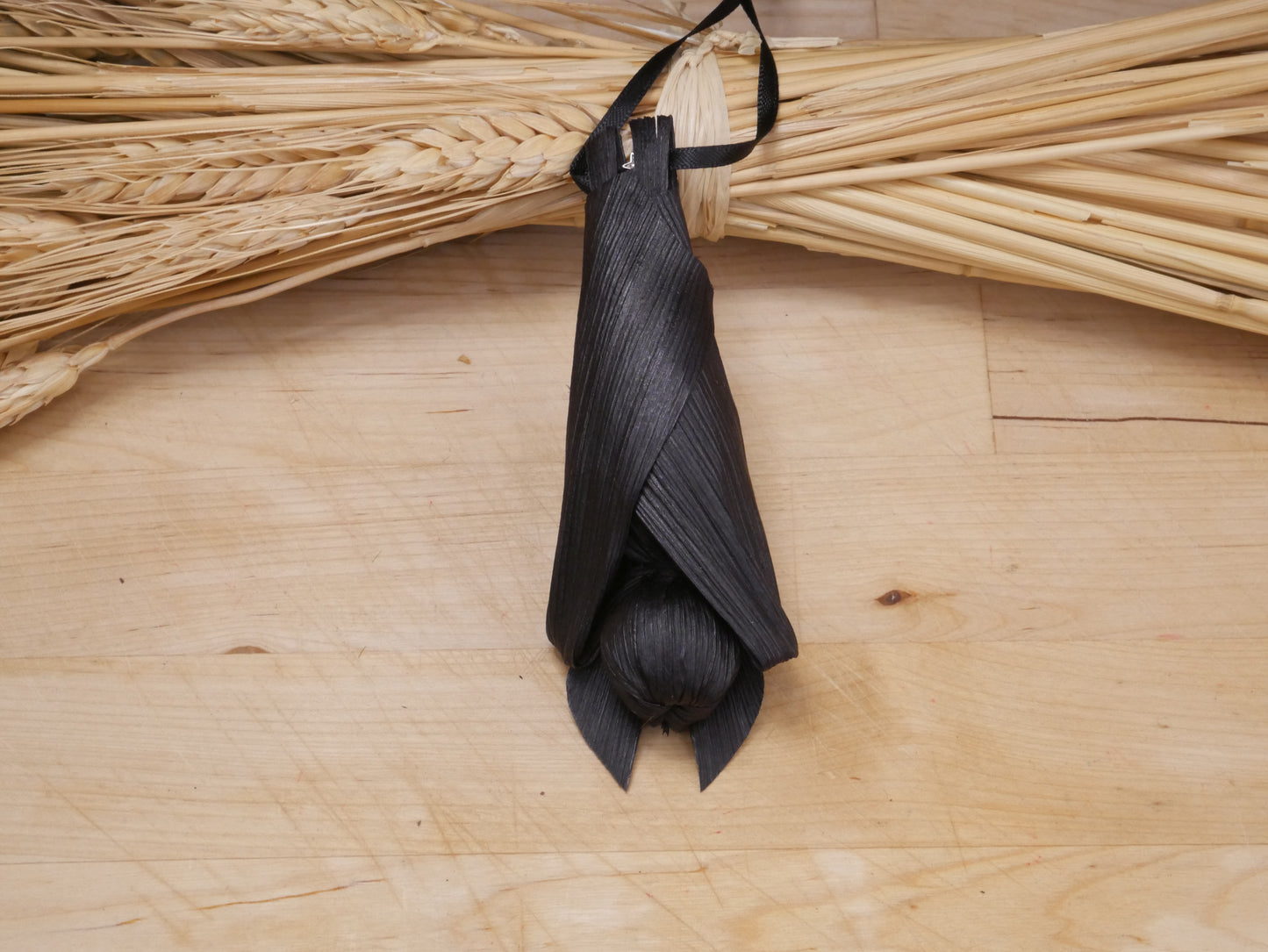 Black BABY corn husk bat doll