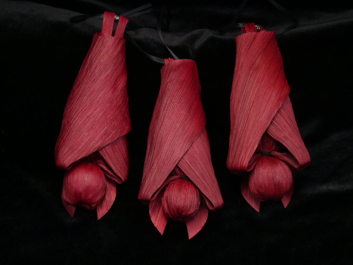 RED corn husk bat doll