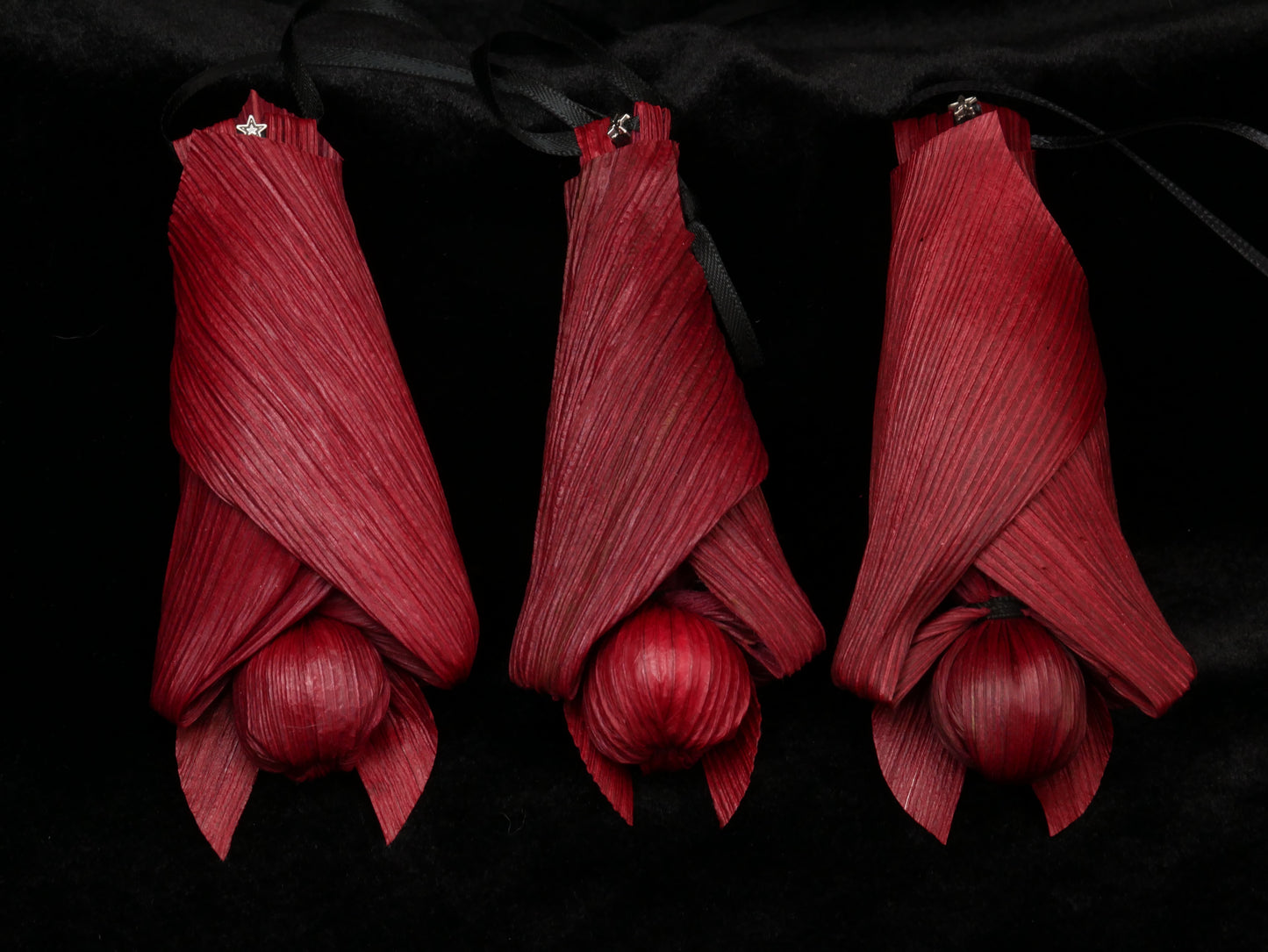 RED BABY corn husk bat doll