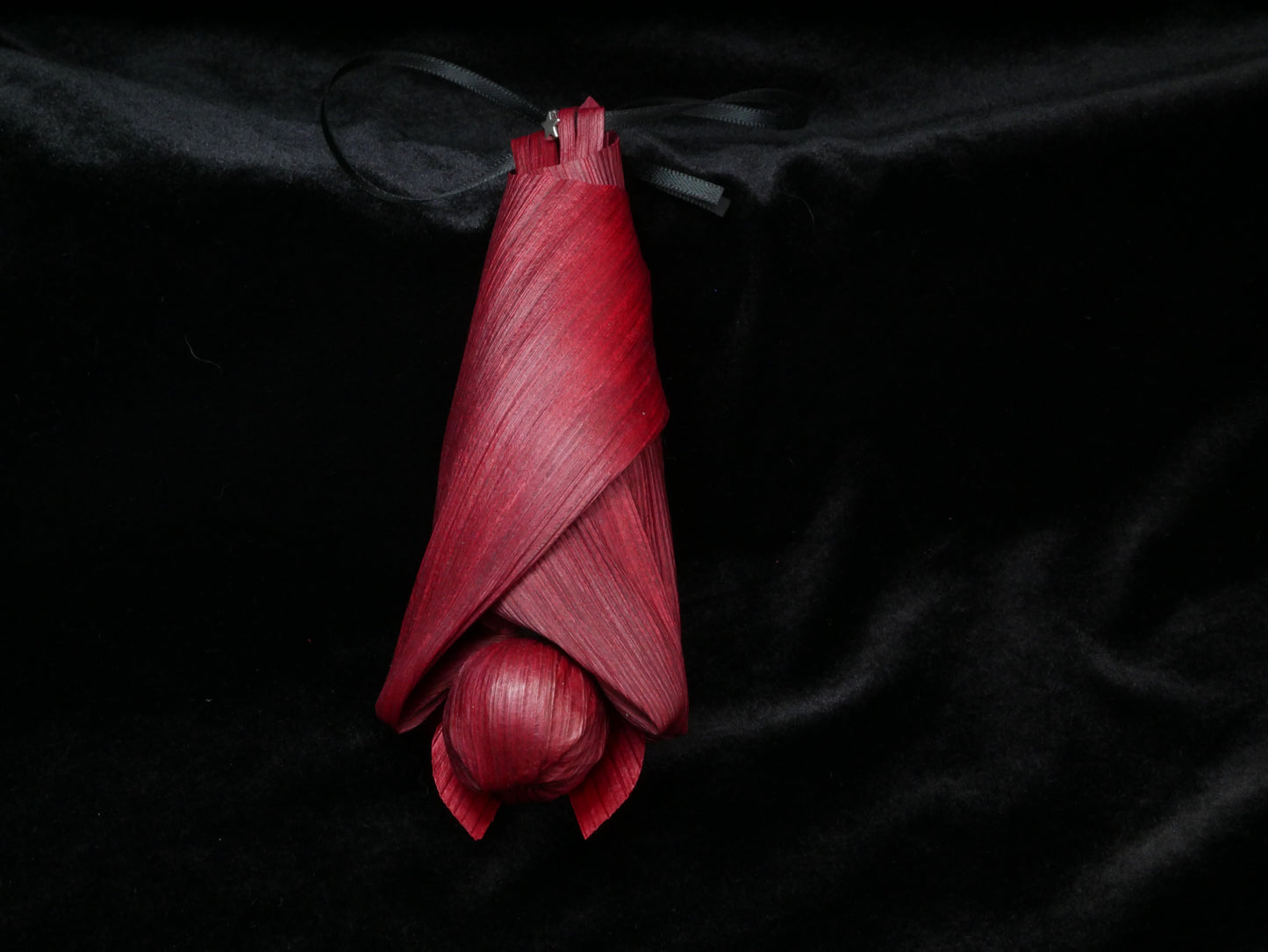 RED medium corn husk doll