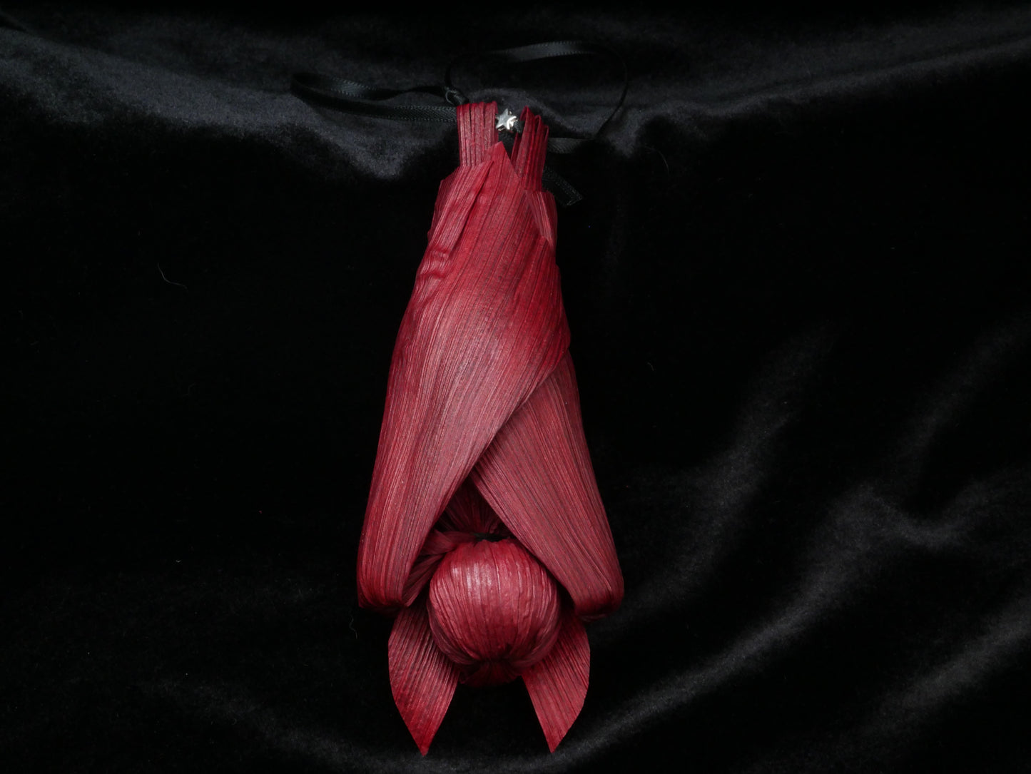 RED medium corn husk doll