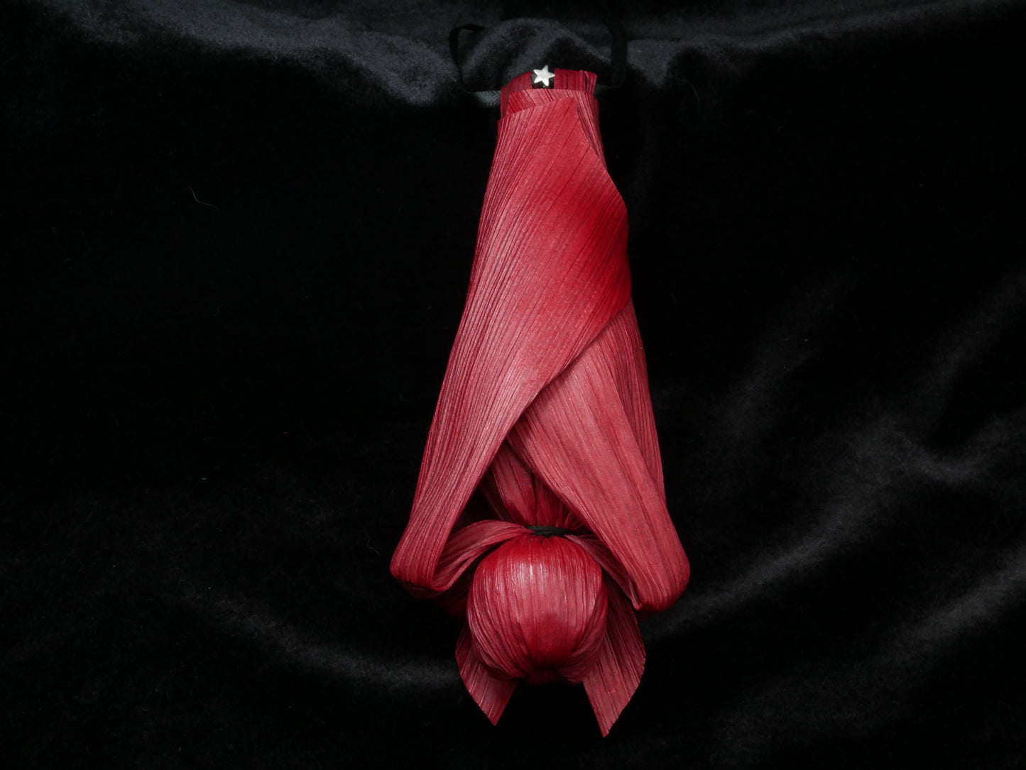 RED medium corn husk doll