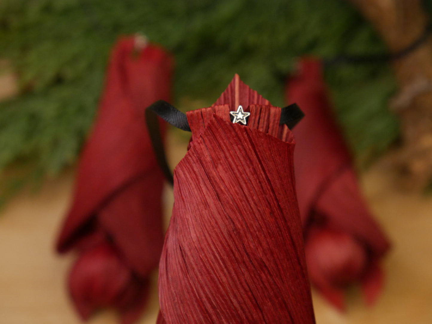 RED BABY corn husk bat doll