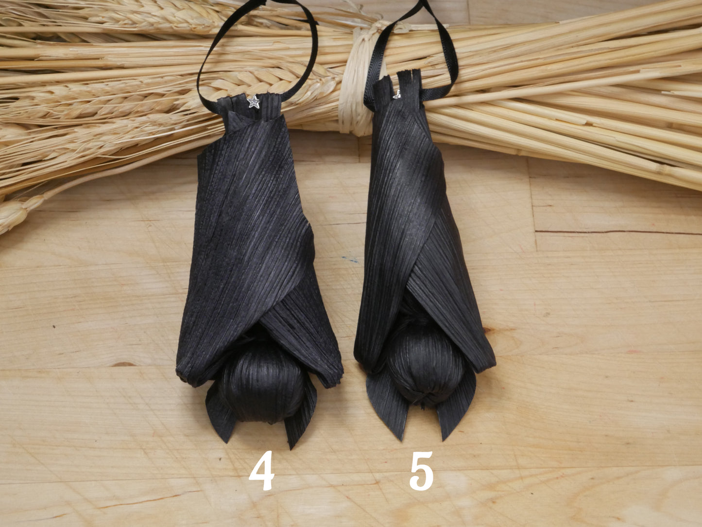 Black BABY corn husk bat doll