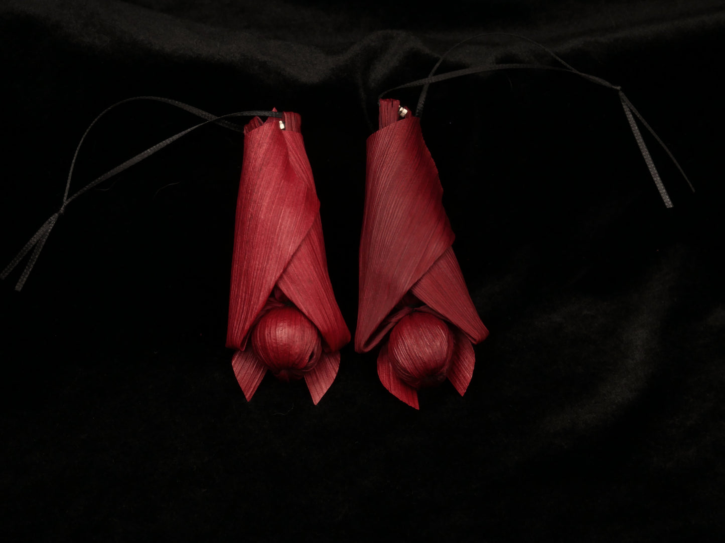 RED BABY corn husk bat doll