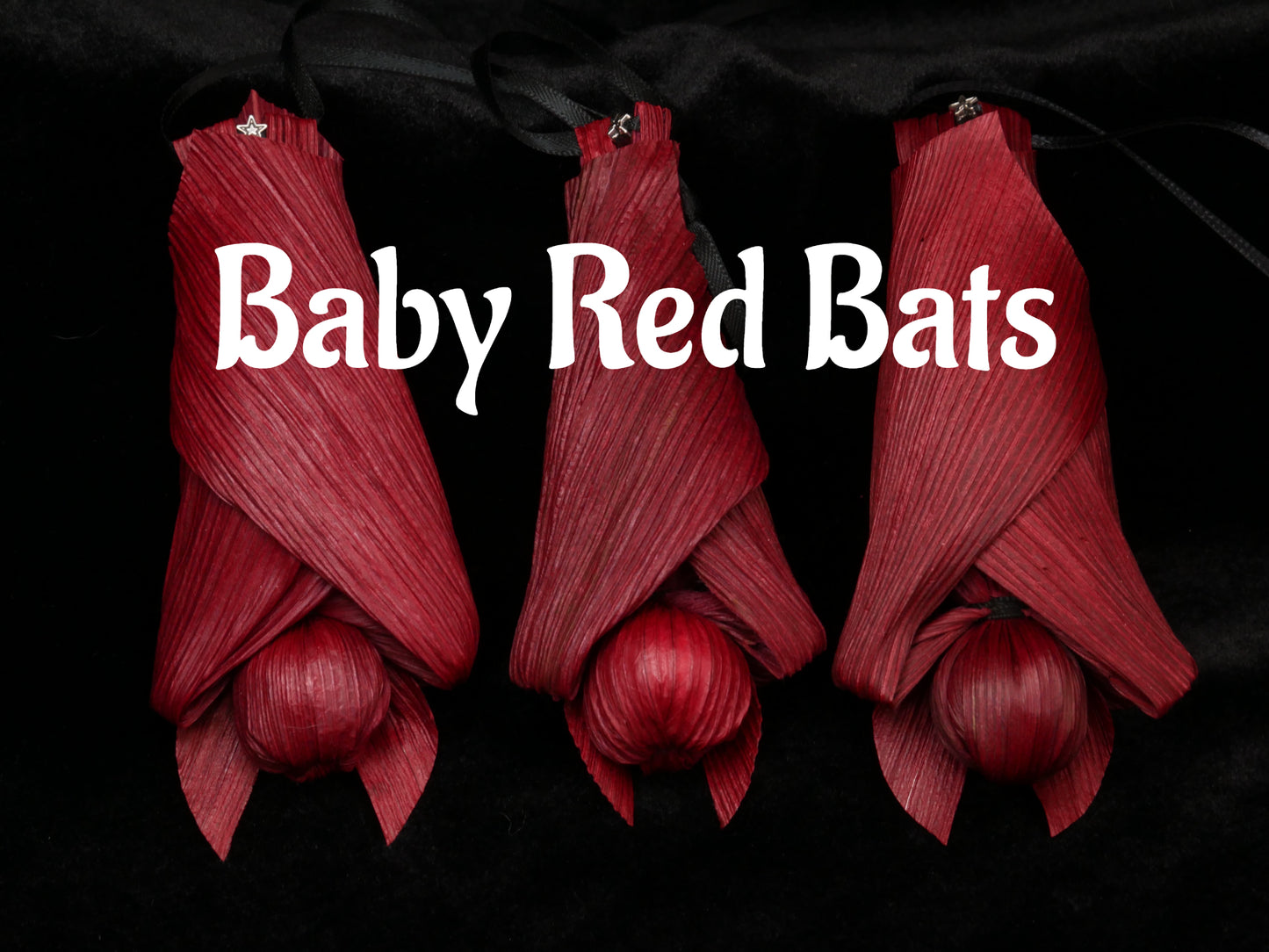 RED BABY corn husk bat doll