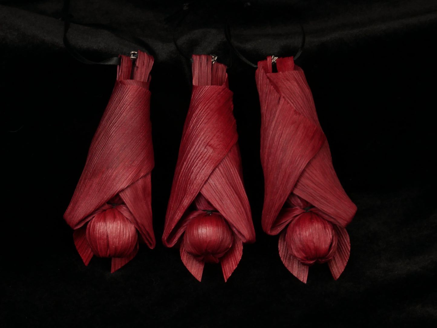 RED BABY corn husk bat doll