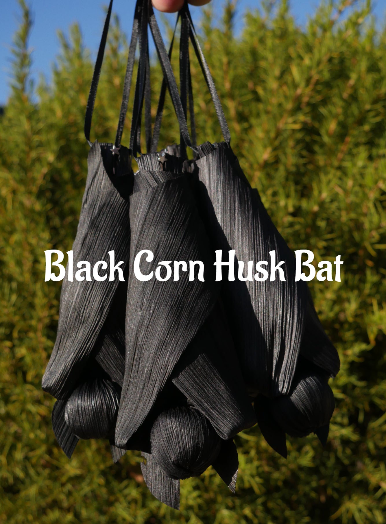 Black BAT Corn husk doll