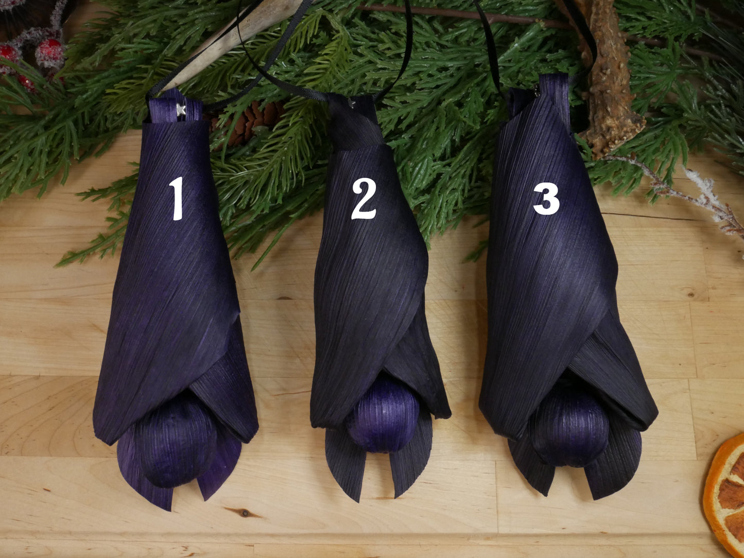 Purple BAT Corn husk doll