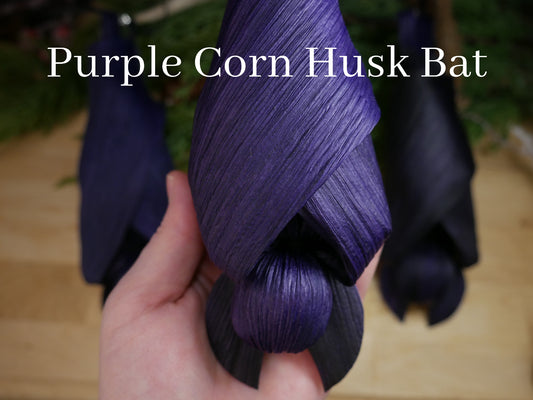 Purple BAT Corn husk doll