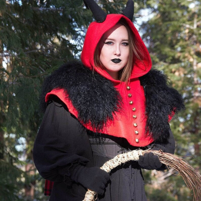 Krampus Adult Hood Pattern and Video Tutorial